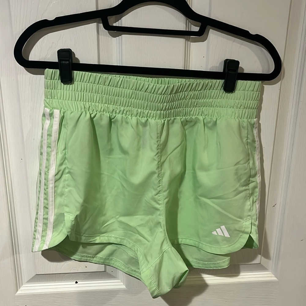 bright green adidas shorts
size medium